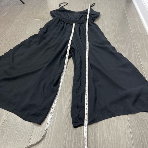 ARITZIA Wilfred Irène Jumpsuit Black M Lace Trimmed Crop Wide Leg Minimalist - Picture 15 of 16